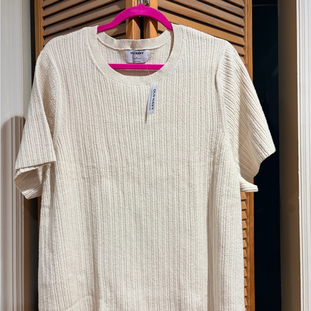 Old Navy Cream Textured Knit Top